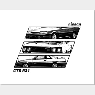 NISSAN SKYLINE GTS R31 Black 'N White Archive 2 Posters and Art